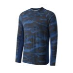 Blue camo long-sleeve crew-neck shirt