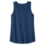 Navy blue sleeveless tank top with a scoop neckline and relaxed straight hem.