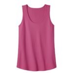 Fuchsia pink sleeveless tank top with a scoop neckline and relaxed straight hem