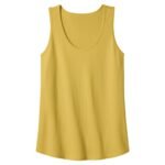 Yellow sleeveless tank top with a scoop neckline.