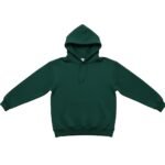 Women’s basketball hoodie shown from the front on a female model, highlighting the hood, front pocket, and relaxed athletic fit on a plain background.