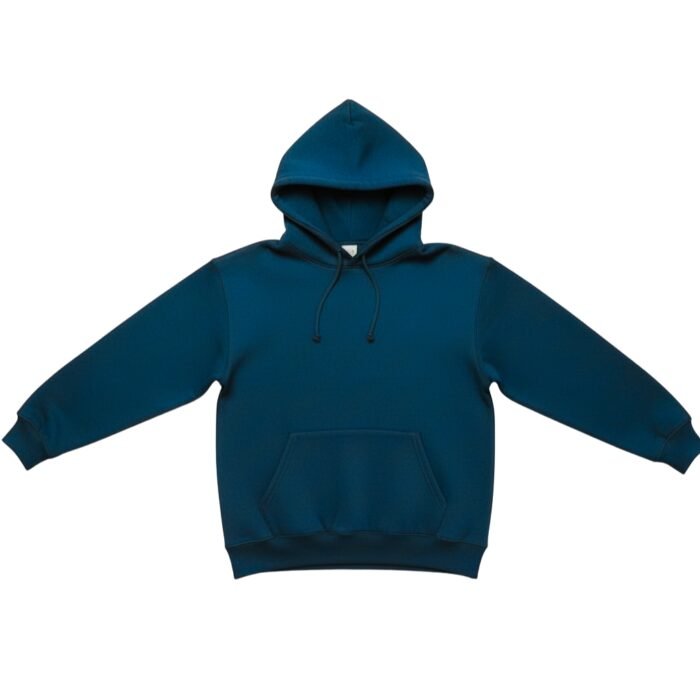 Women’s basketball hoodie shown from the front on a female model, highlighting the hood, front pocket, and relaxed athletic fit on a plain background.