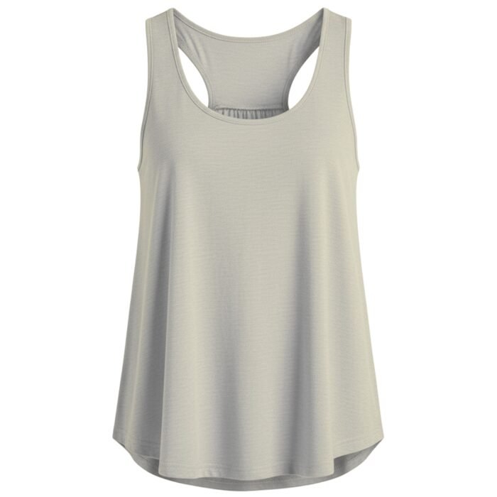 Light gray racerback tank top with wide straps and relaxed front fit — designed for unrestricted mobility and airflow during high-intensity sport.