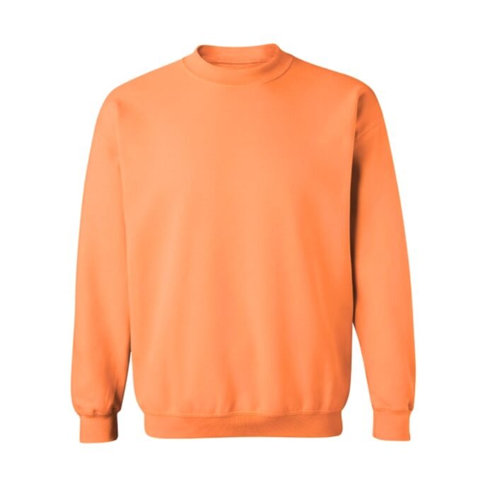 Front view of men’s basketball fleece sweatshirt on model, showing full-length fit and straight hem.