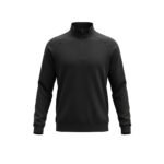 Black quarter-zip pullover training top with long sleeves and a stand collar.