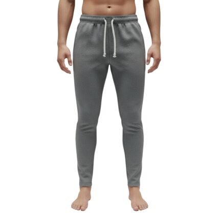 Full front view of black soccer sweatpants with elastic waistband and cuffed ankles on a plain background.