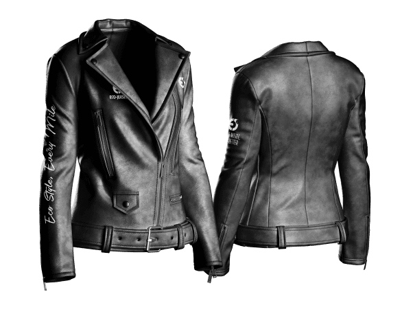 Women's leather blazer in black leather skin
