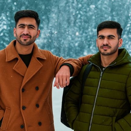 2 young men wear sleek and beautiful jackets.