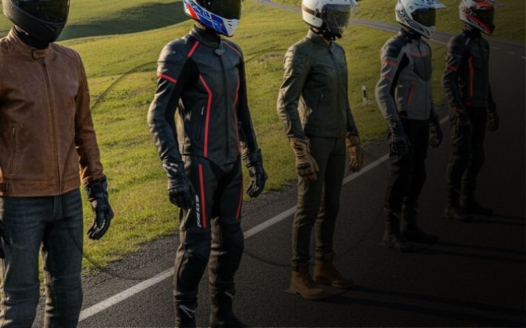 Custom Motorbike apparel range. Motorbike suites on dummies.