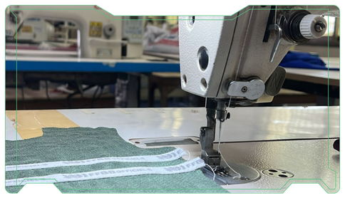 Stitching process at eco jersey