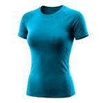 Women’s teal compression shirt, front view.