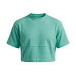 Men’s medium spring green athletic crop top, front view.