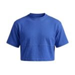 Men’s royal blue athletic crop top, front view.