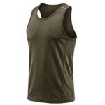 Dim gray men’s gym tank top, front view on a white background.