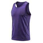 Electric purple men’s gym tank top, front view on a white background.