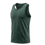 Platinum white men’s gym tank top, front view on a white background.