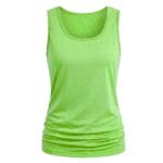 Women’s athletic tank top in Grass Green color, laid flat to show neckline, straps, and overall shape