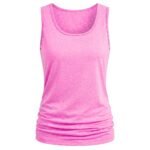 Women’s athletic tank top in Neon Pink color, laid flat to show neckline, straps, and overall shape.