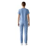 Back view showing a nurse uniform dress on plain background.