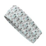 Badminton headband with logo icon made from moisture-wicking athletic fabric, shown on a plain background.