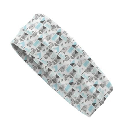 Badminton headband with logo icon made from moisture-wicking athletic fabric, shown on a plain background.