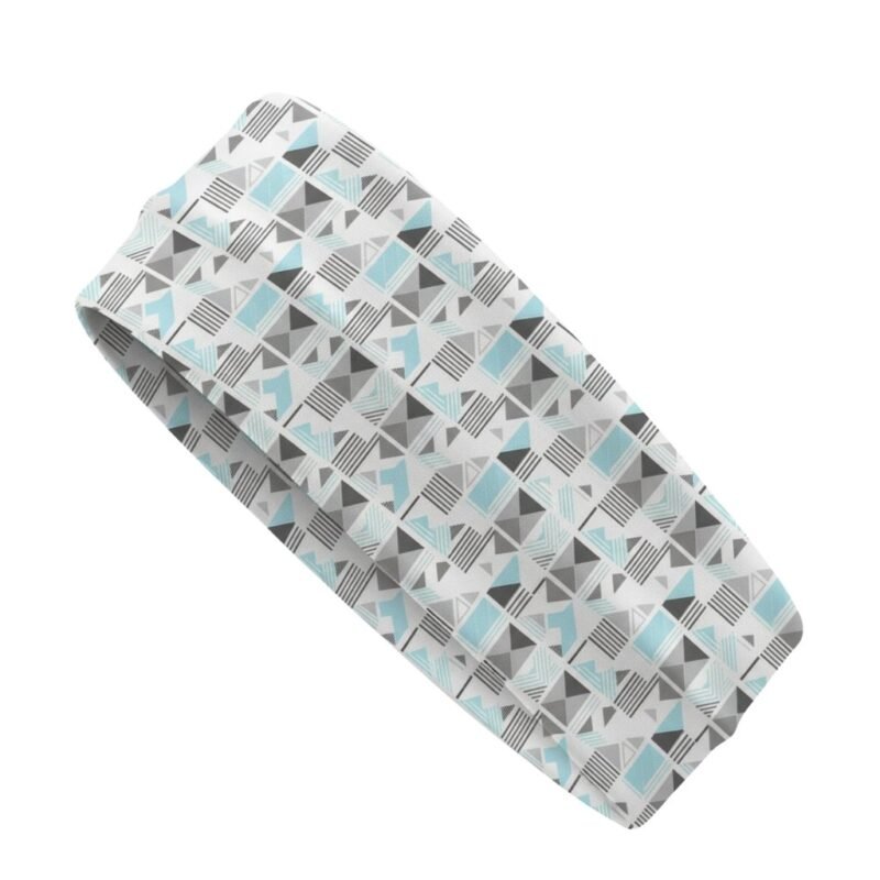 Badminton headband with logo icon made from moisture-wicking athletic fabric, shown on a plain background.