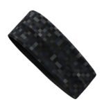 Front view badminton headband with centered logo icon on soft moisture-wicking athletic fabric, shown on a plain background.