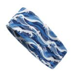 Front view badminton headband with centered logo icon on soft moisture-wicking athletic fabric, shown on a plain background.