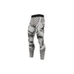 Front view of basketball legging tights in Bianco color laid flat, featuring a full-length compression fit, elastic waistband, and smooth, opaque performance fabric.
