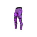 Front view of basketball legging tights in Viola Brillante color laid flat, featuring a full-length compression fit, elastic waistband, and smooth, opaque performance fabric.