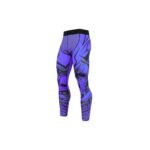 Front view of basketball legging tights in Viola Intenso color laid flat, featuring a full-length compression fit, elastic waistband, and smooth, opaque performance fabric.