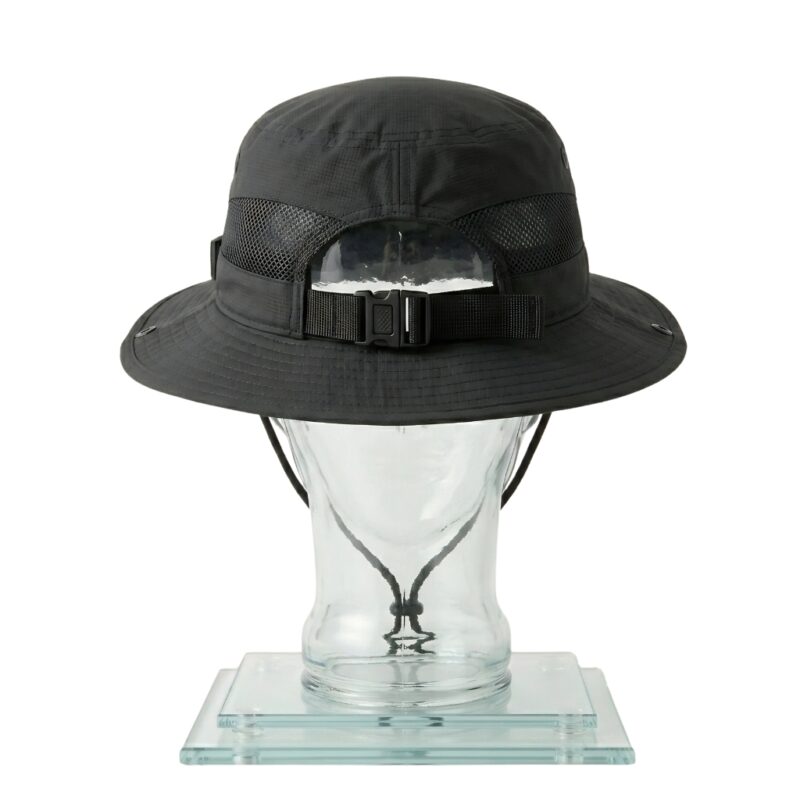 Hiking hat back view showing adjustment strap