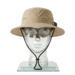 Beige minimalist hiking hat with wide brim