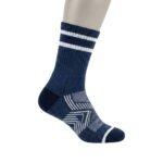 Side view of best hiking socks displayed on a plain background.