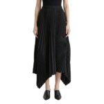 Black maxi skirt with high‑low hemline on mannequin