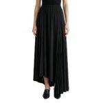 Front view of black maxi skirt on mannequin