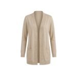 Champagne Mist long cardigan for women on white background
