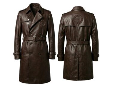 Custom leather coat manufactured by Eco Jersey for private label apparel brands