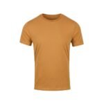 Deep camel crew neck t‑shirt displayed flat against a plain white background.
