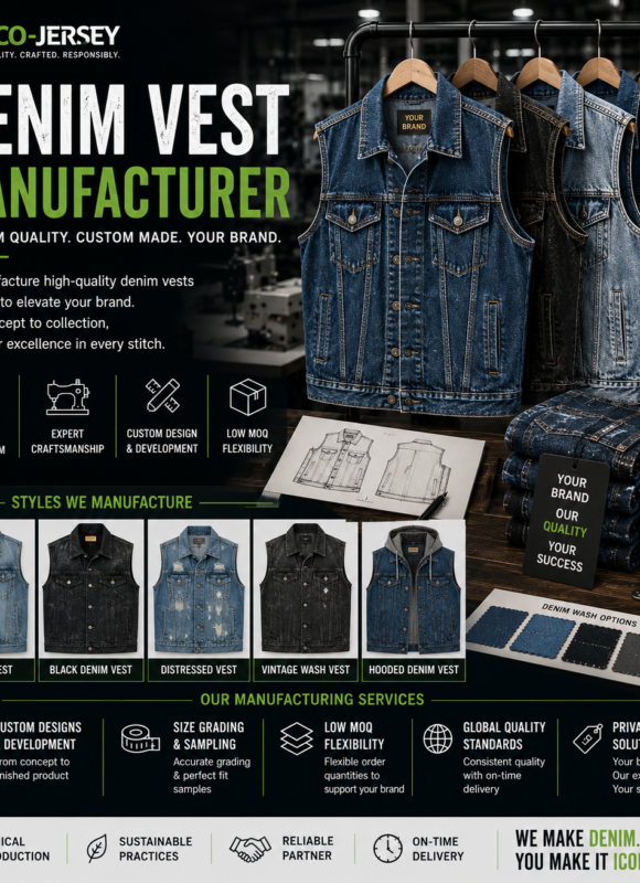 Denim vest manufacturer – premium quality custom denim vests for your brand