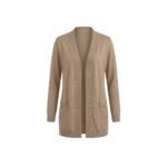 Desert Sand long cardigan for women on white background