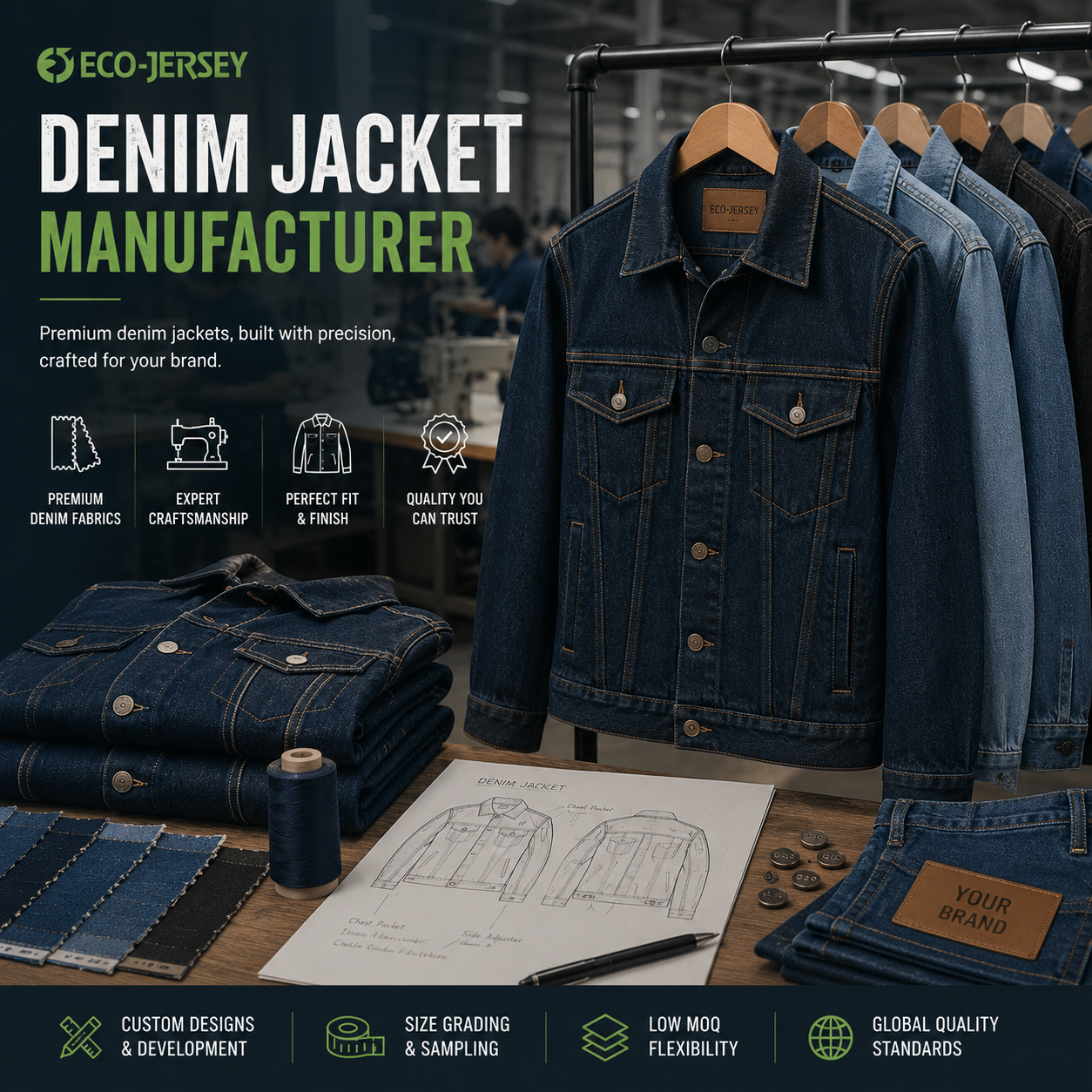 ECO-JERSEY denim jacket manufacturer – custom denim jackets for your brand