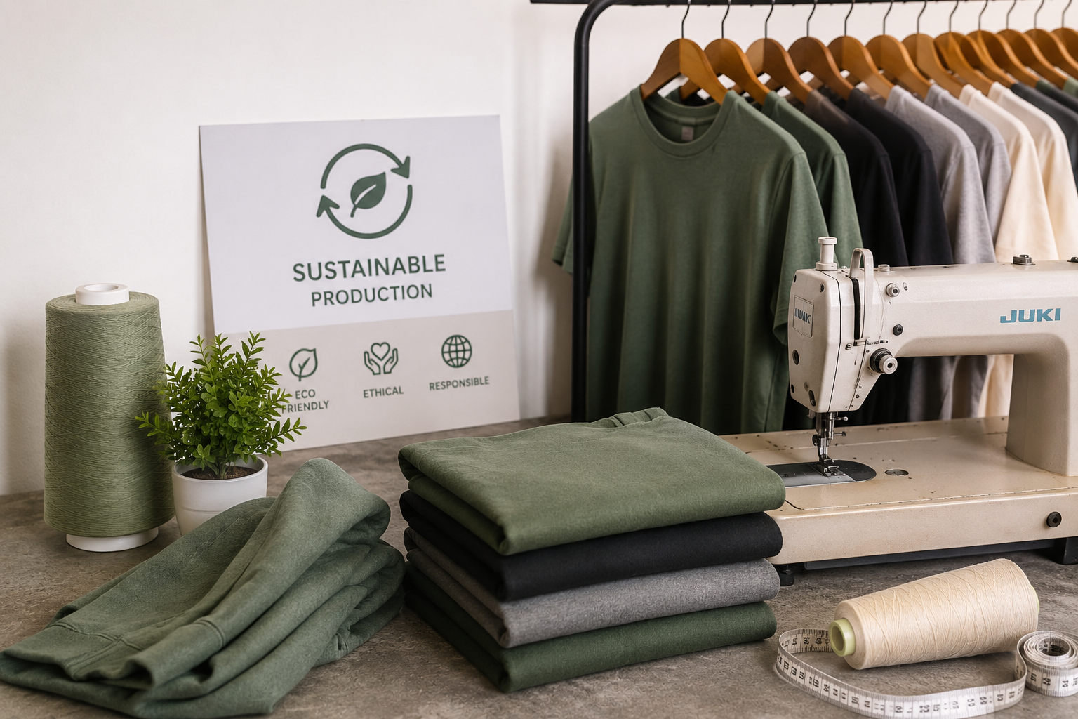 Eco Jersey Limited sustainable manufacturing services and apparel range overview for B2B custom clothing production