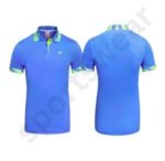 Dual view of a men’s golf T-shirt laid flat, showing both the front and back panels with short sleeves and lightweight breathable fabric
