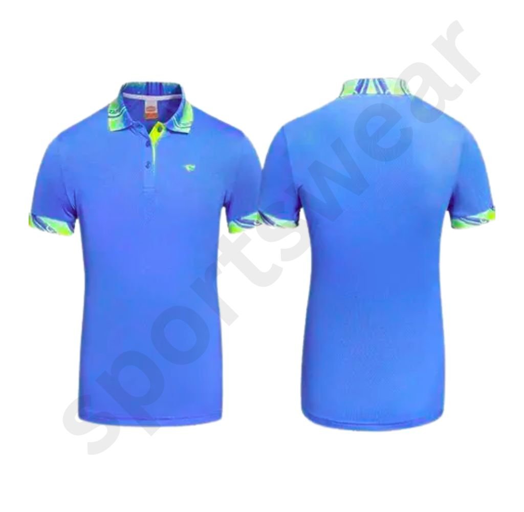 Dual view of a men’s golf T-shirt laid flat, showing both the front and back panels with short sleeves and lightweight breathable fabric