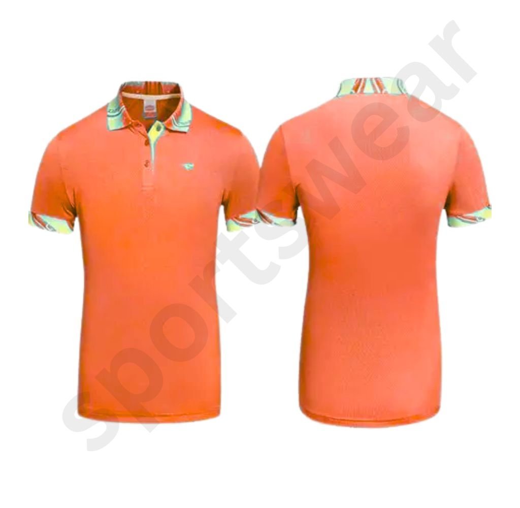 Men’s golf T-shirt laid flat, featuring a classic crew neck, short sleeves, and lightweight breathable fabric for comfortable sportswear