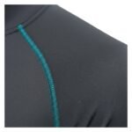 Close-up view of an ice hockey base layer compression fabric, showing smooth, stretchy material and detailed stitching for durability and comfort.