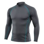 Front view of an ice hockey base layer compression set on a mannequin, showing the long-sleeve top and matching leggings with a streamlined athletic fit.