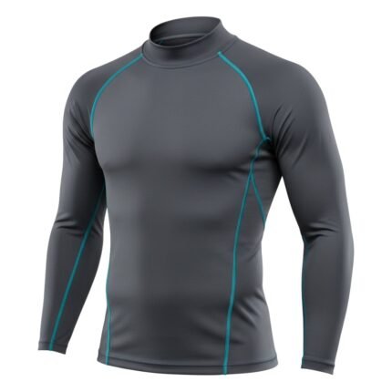 Front view of an ice hockey base layer compression set on a mannequin, showing the long-sleeve top and matching leggings with a streamlined athletic fit.