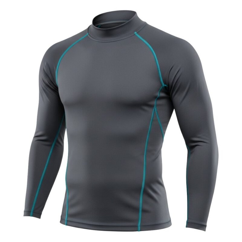 Front view of an ice hockey base layer compression set on a mannequin, showing the long-sleeve top and matching leggings with a streamlined athletic fit.